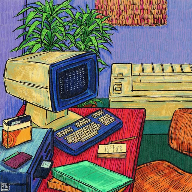 80s home office